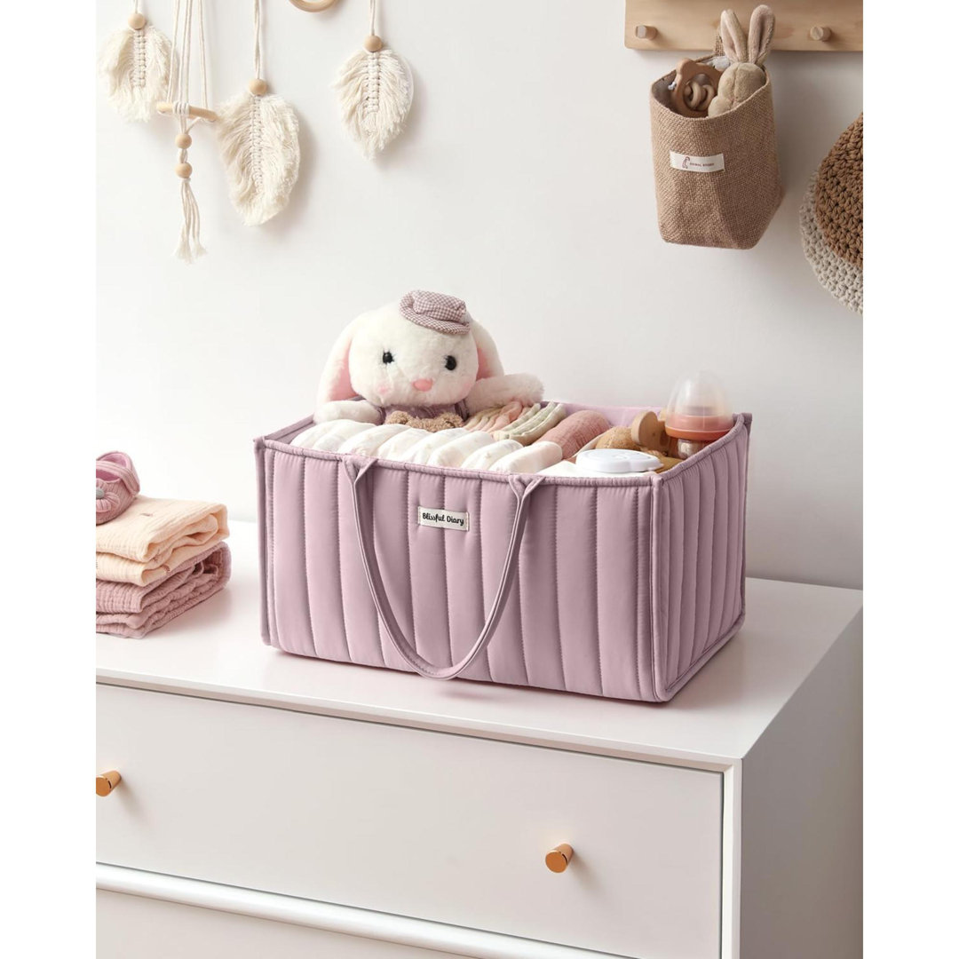 Nappy Caddy Organiser, Baby Diaper Caddy For Nappy Station, Stylish Storage Basket For Newborn Essentials, Baby Shower Gifts For Girl Or Boy,Pastoral