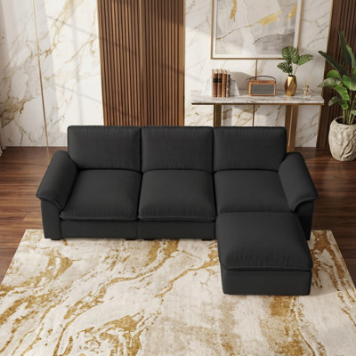 102" Wide Chenille Modular L-Shaped Sectional Sofa