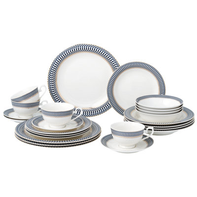 24 Piece Dinnerware Set-Bone China, Service for 4 by -Sapphire