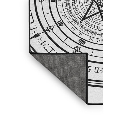 Tapis gris moelleux moelleux à motif de cercles magiques modernes Rubio