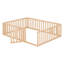 Structure de lit en bois avec clôture et porte-255348669