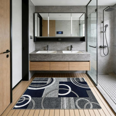 Tapis à motif géométrique, doux et léger, adapté à toutes les saisons, facile à entretenir et facile à nettoyer, tapis de tapis lavable à la machine, convient au salon, à la chambre à coucher, à la salle à manger, au couloir, au balcon, à la décoration intérieure, à la décoration extérieure