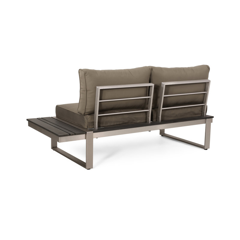 Khaki Aluminium Right Arm Seater - Elegant Option. 65In. Product Depth, 29.87In. Width, 26.84In. Height, 43.11Lb. Mass Comfortable 43.11Lb