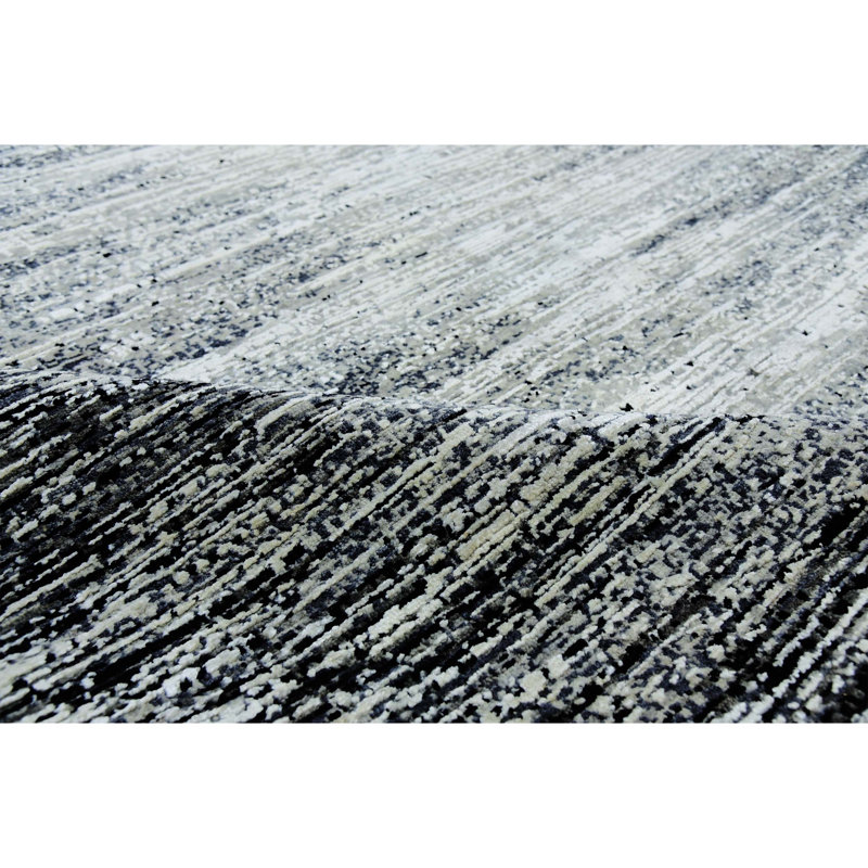 Hand Woven Silk and Wool Abstract Area Rug, Rectangle 12' x 15'