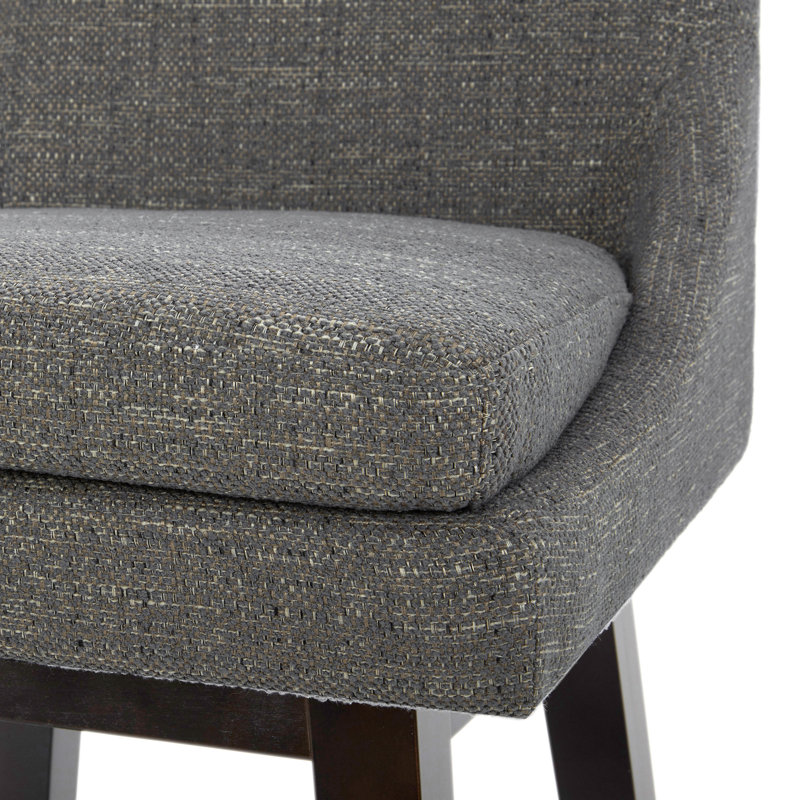 Tabouret de comptoir pivotant 26 po Aleksy, Mélange de polyester gris brouillard