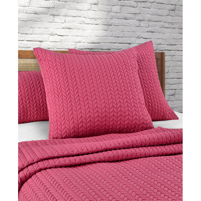 Cabo Turquoise/Blue/Fuchsia/Whie/Chartreuse Polyester Microfiber Piece Sham, Euro, Fuchsia