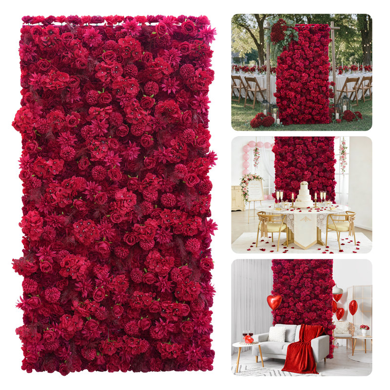 Mur de fleurs enroulable 120 x 240 cm - Panneaux floraux rouges artificiels

Fermeture éclair facile, créez un grand mur de fleurs, rangement enroulable, fleurs variées, réutilisable, idéal pour les fêtes et la décoration intérieure