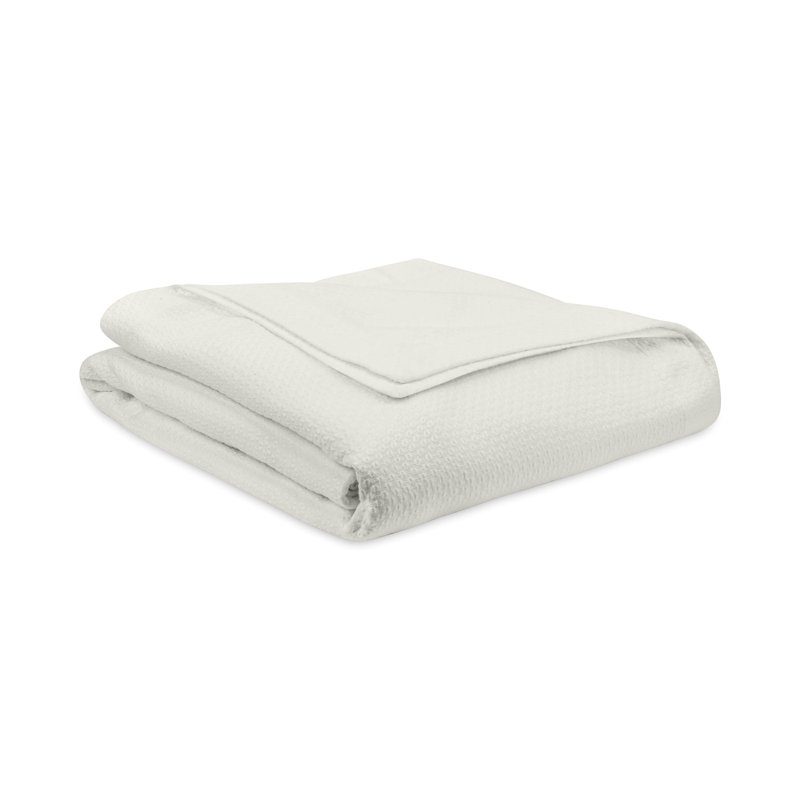 Lisboa Egyptian Certified Cotton Modern & Contemporary Coverlet / Bedspread, Twin Coverlet, Ivory