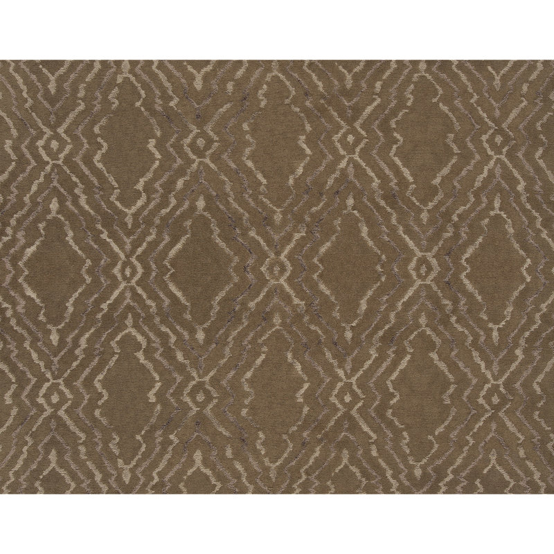 Geometric Area Rug in Dark Brown/Cream, Rectangle 6' x 9'