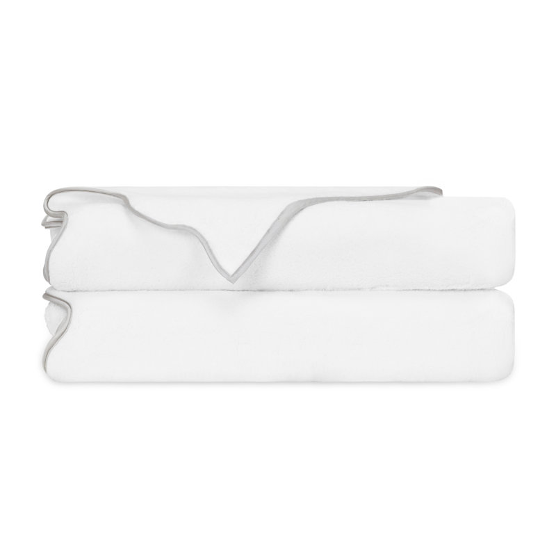 Antalya Turkish Cotton Bath Towel, White/Pebble, 2 Pack - Bath Tower