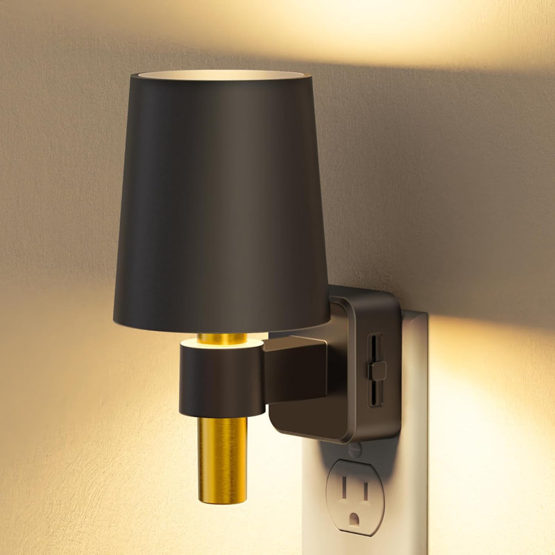 Horizontal Plug-In Night Light With Light Sensor, Red Light, Dimmable