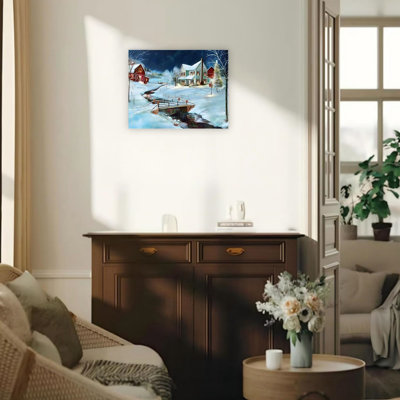 Christmas On The Farm Unframed Canvas Wall Art 24" X 18"