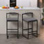 Ensemble de 2 tabourets de bar modernes avec coussins en velours et pieds en métal-2070337709