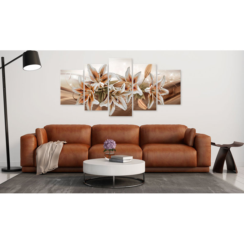 Brown Graces - 5 pièces, impression sur toile tendue, H 39,4 po x l 78,7 po
