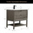 36" Freestanding Single Sink Solid wood Gray Oak Bathroom Vanity with Engineered Marble Top-603996765