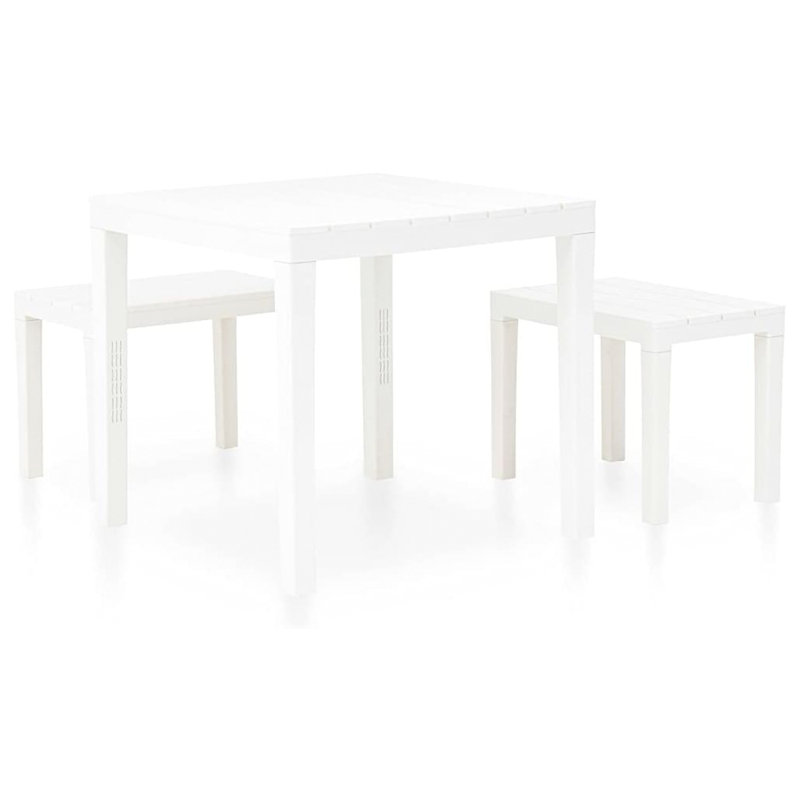 Landaff 4 - Person Patio Dining Set with Rectangular Table, White