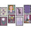 Impression de 8 pièces de fleurs de lavande mauves encadrées sur papier-92574191-92574192