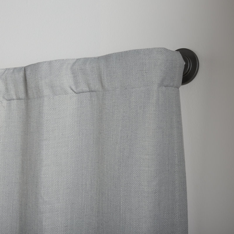 Gunmetal Adjustable Iron Wrap Around Curtain Rod 66"-120"