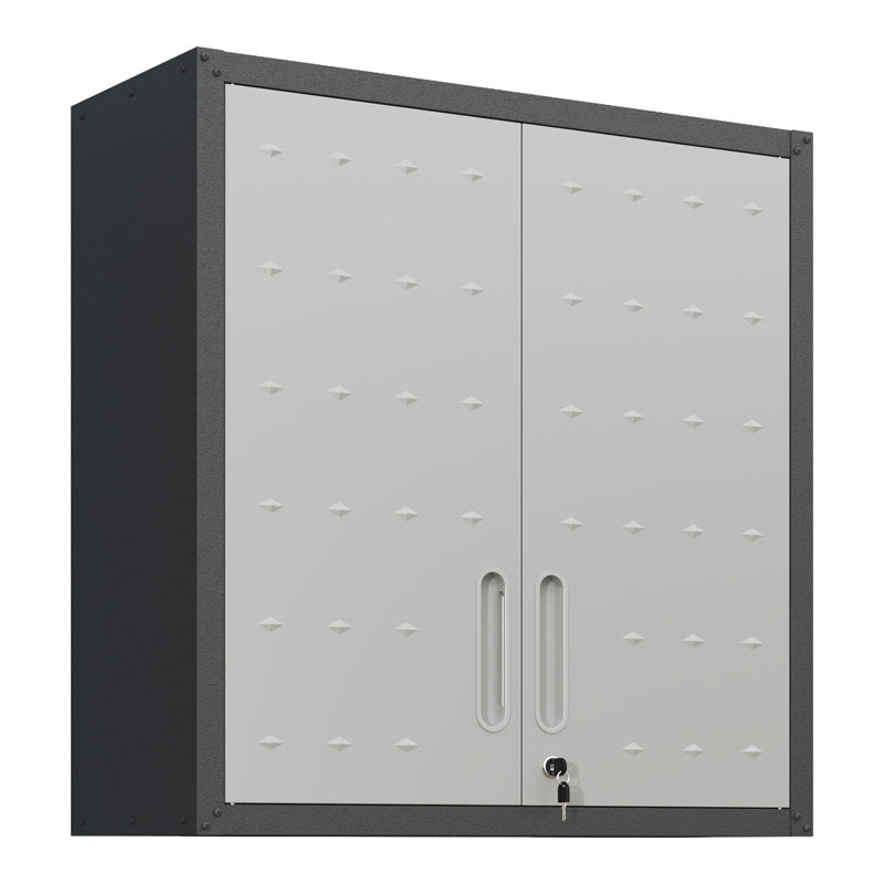 Metal Wall-Mounted Tool Storage Cabinet with Locking Door and 1 Shelf  for Garage Warehouse,Office,Assembly Required