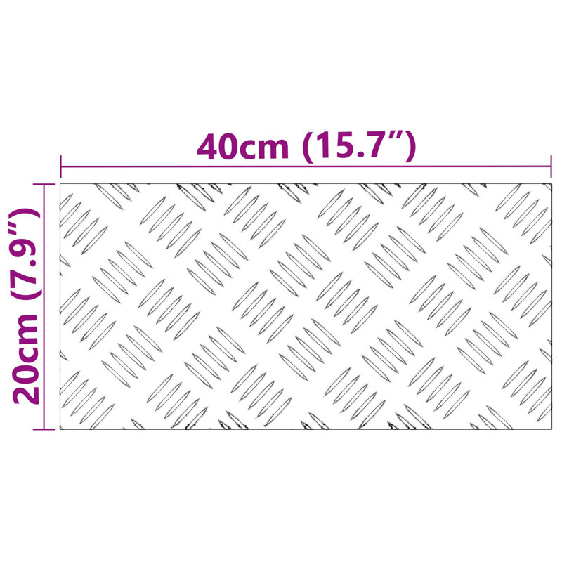 Rubber 0.3 Cm Non-Slip Stair Treads, Silver, Rectangle 20cm x 40cm