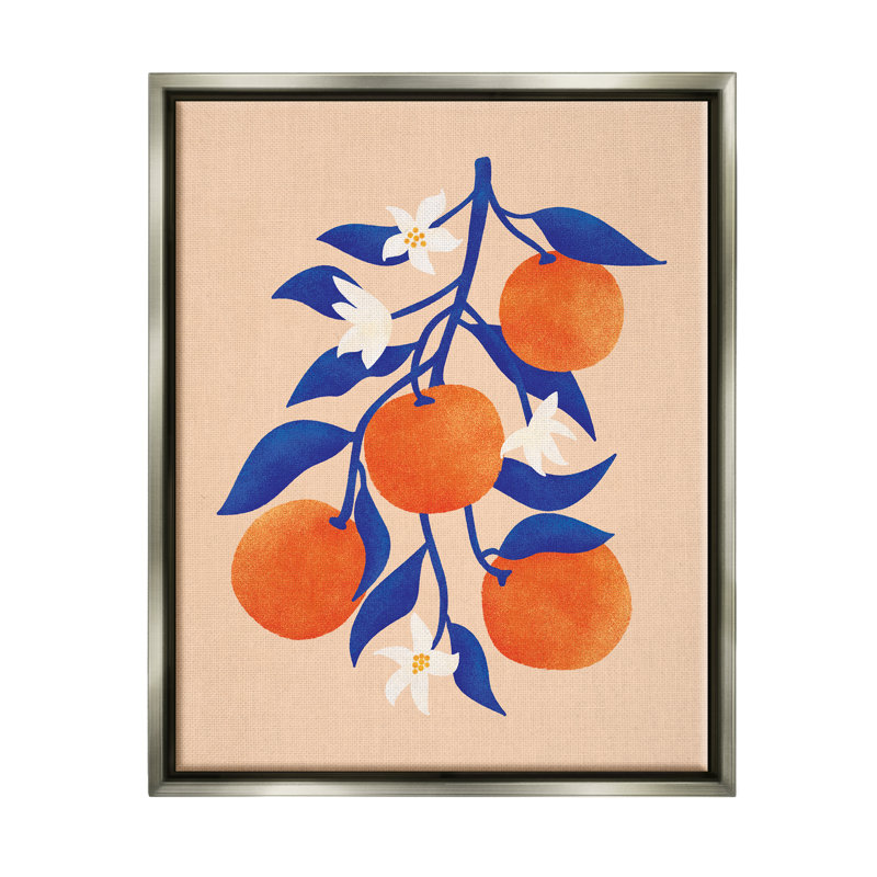«Orange Tree» par JJ Design House LLC, H 21 po x l 17 po x P 1,7 po, Cadre flottant gris lustré
