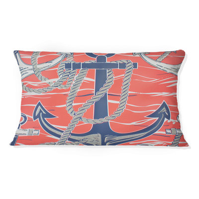 Ancre nautique pêche bleue IV - Coussin moderne