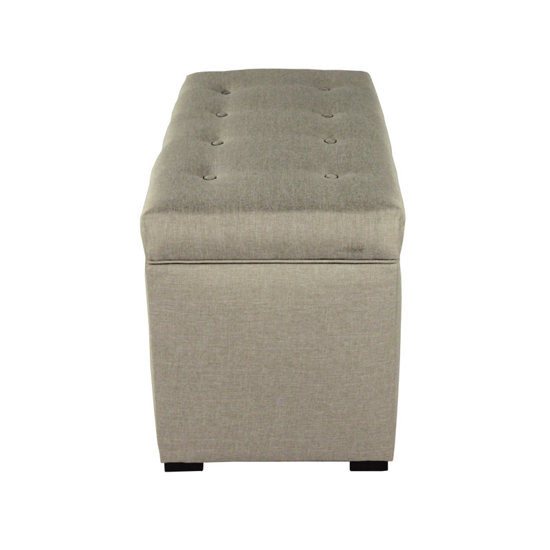 Hobson Upholstered Ottoman, Gray Polyester Blend