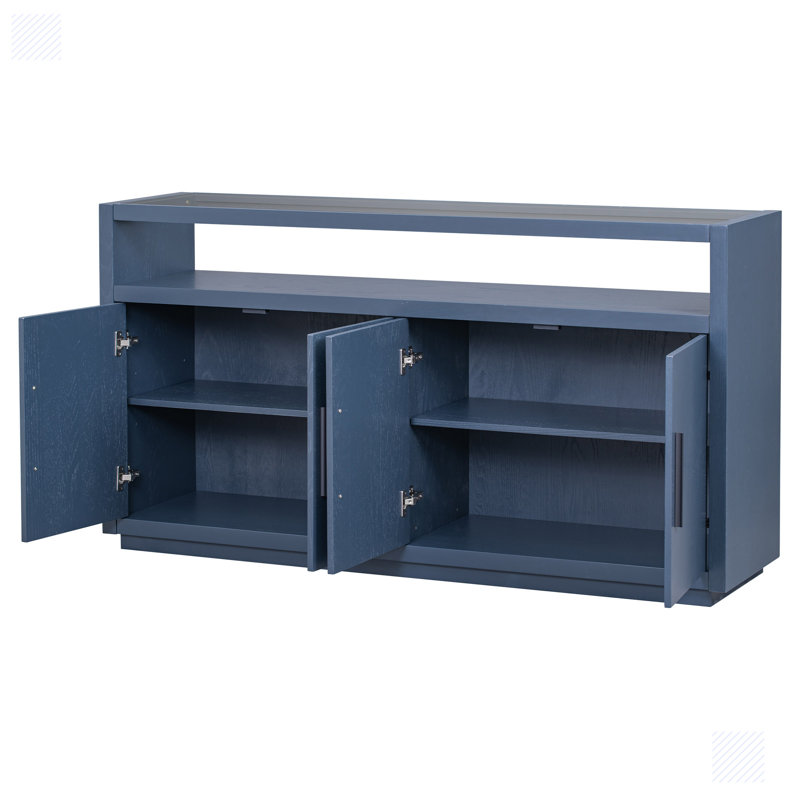 Buffet de 63 po de largeur Emerito, Bleu marine