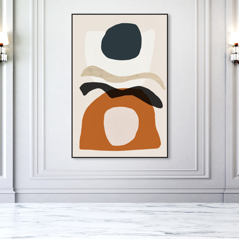 Abstrait La Afrique Meridionel - reproduction d'art sur toile, Cadre noir, H 45 po x l 30 po x P 1,5 po