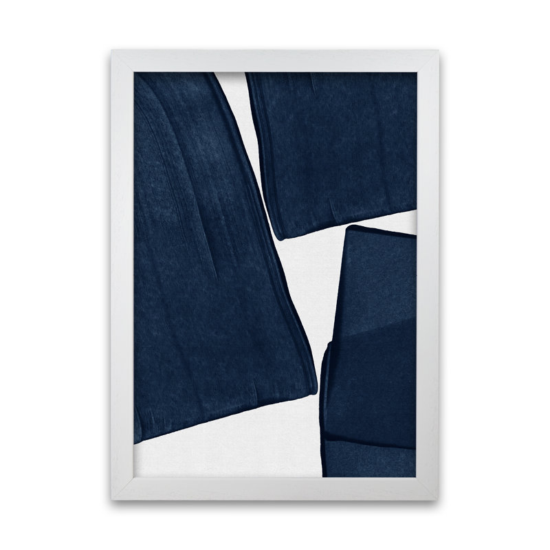 Orara Minimalist Blue III - Print, 63cm H x 45cm W x 2cm D, White Framed