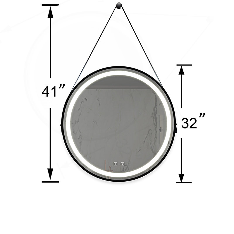  Bathroom Led Classy Vanity Mirror With Focused Backplane, Round Mirror, 32.03" x 32.03"