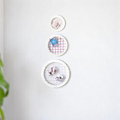 Décoration murale ovale en bois massif en rose, 3 pièces pour le couloir afin de présenter des citations inspirantes