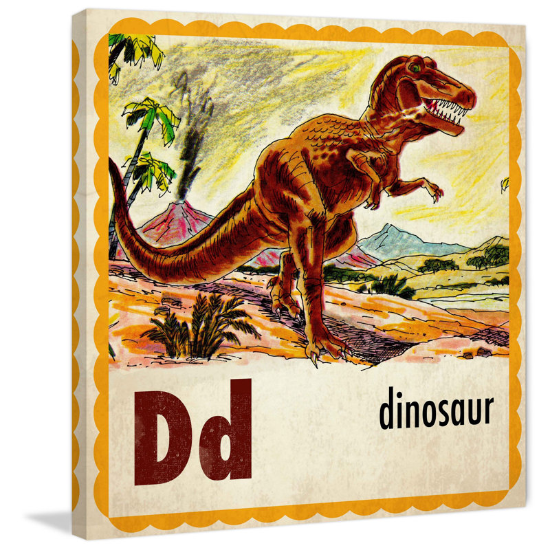 «Dinosaur Lettre», reproduction sur toile tendue, H 24 po x l 24 po