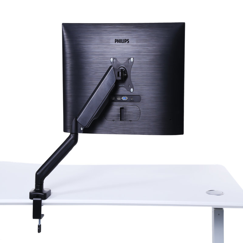 Adjustable Black Single Arm Monitor Desk Mount for 32" Screens
