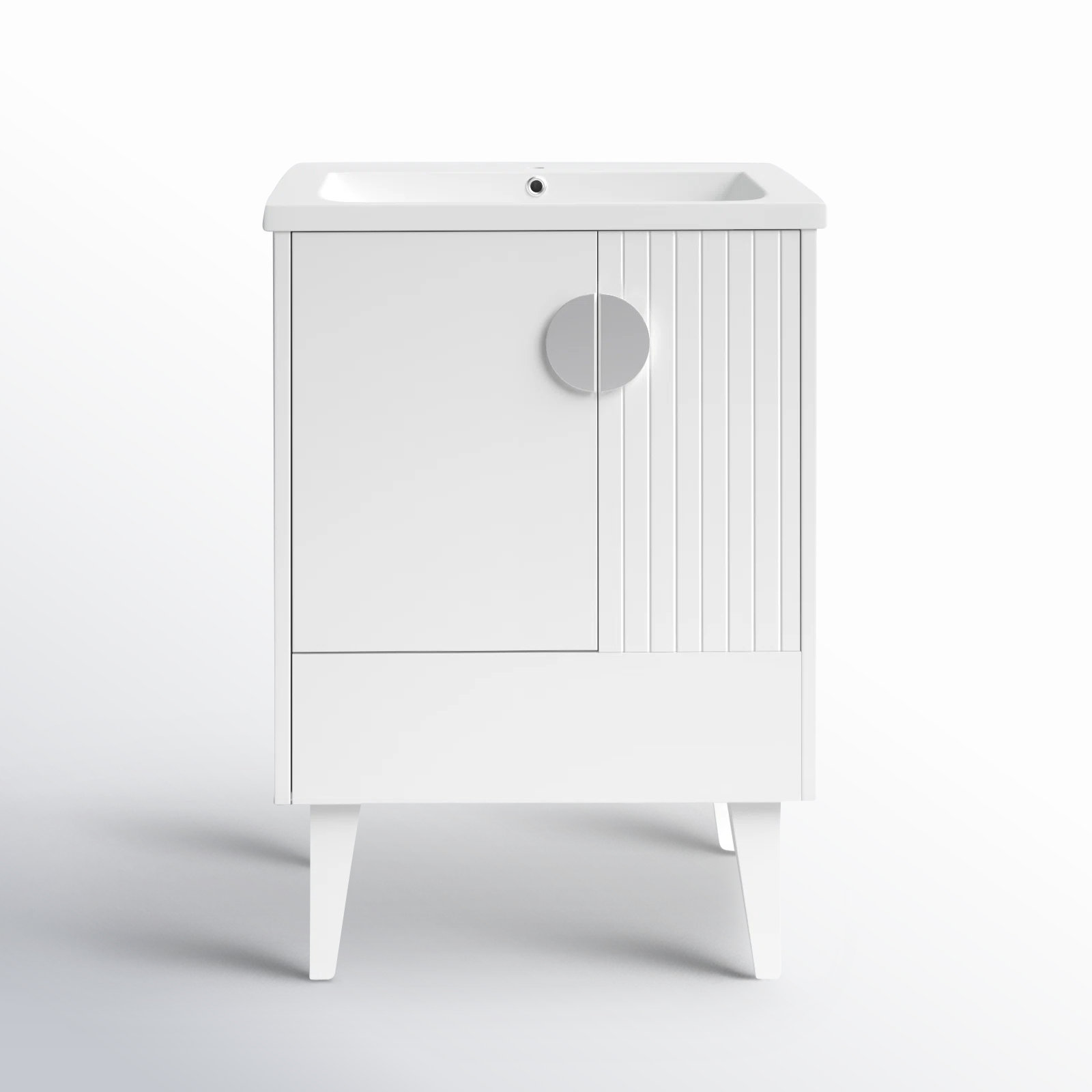 Saimah 24'' Single Bathroom Vanity, Polished Chrome, White Matte