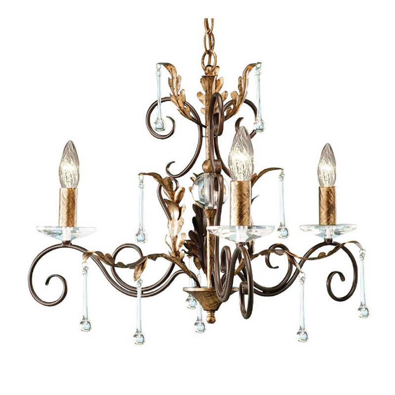 Barcroft 3 - Light Candle Style Chandelier, Bronze/Gold