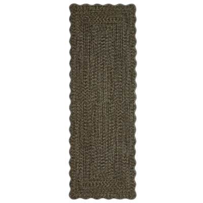 Tapis festonné lavable avec envers en TPR antidérapant, tapis à imprimé tressé de style campagnard, revêtement de sol à poils courts sans perte de poids, tapis pliable mince et doux pour la chambre à coucher du salon