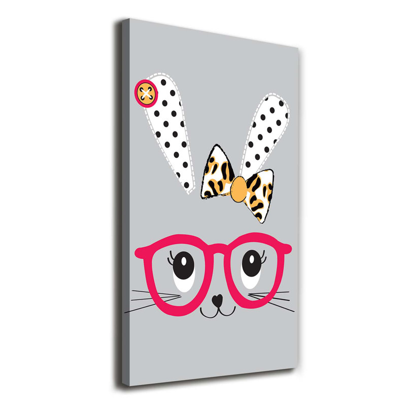Rabbit With Glasses - Wrapped Canvas Print
