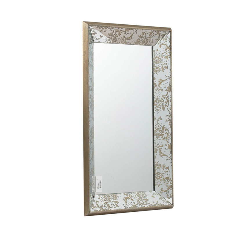 Silver Glass Framed Accent Mirror, 24" x 15.5", Rectangle