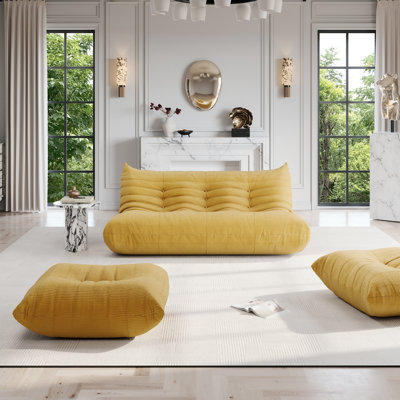Lazy Sofa, Upholstered Armless Sofa, Fireside Bean Bag Chair Lounger, Floor Sofa Modern Comfy Bean Bag Sofa Couch in Multiple Colors for Living Room
