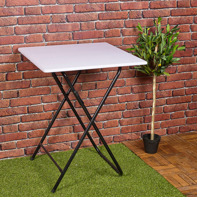 Hawkinsville Square Folding Table, White, 75cm H x 60cm W x 60cm D