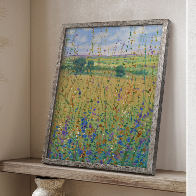 Wildflower Path I, reproduction encadrée - bois massif, H 11 po x l 9 po