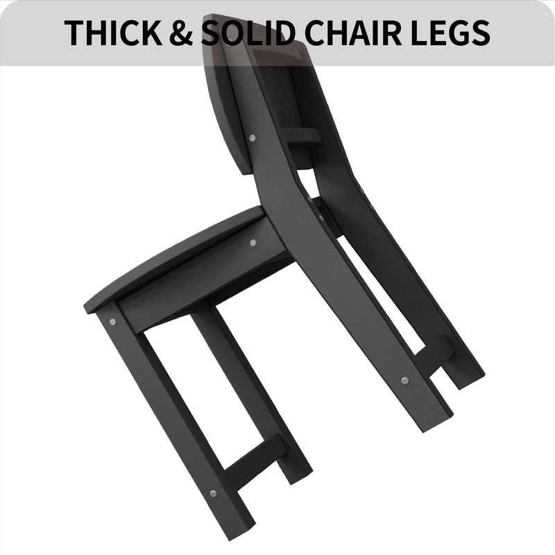 Hikhdpe Patio Dining Set for Small Space Morden Dining Chairs Poly Chairs Indoor/outdoor  (Set of 2 ), Black