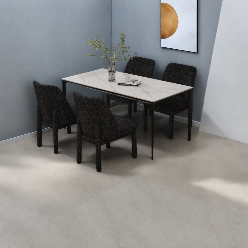 Ensemble de chaises de salle à manger modernes peu encombrantes, chenille, bois d'hévéa, conception compacte