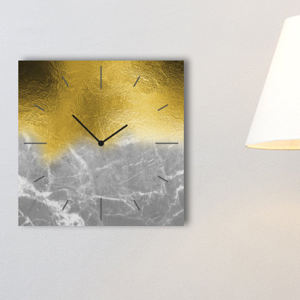 Confer Wall Clock, Yellow/Grey