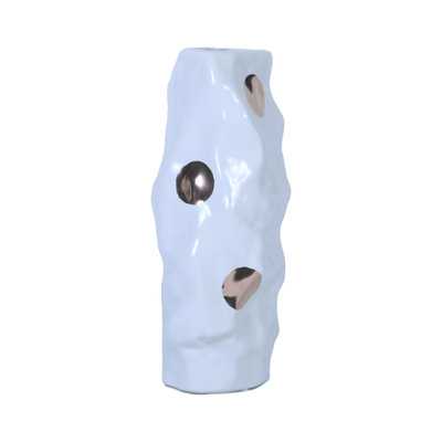 Vase en céramique blanche moderne et élégant avec motif doré
