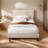 Bed Frame With Boucle Upholstered Headboard, Platform Bed-731895981