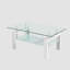 Table basse de salon en verre trempé transparent, 2 couches-125538014-125538012