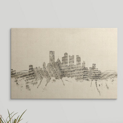 Francy " Pittsburgh Pennsylvania Skyline Sheet Music Cityscape " by Michael Tompsett