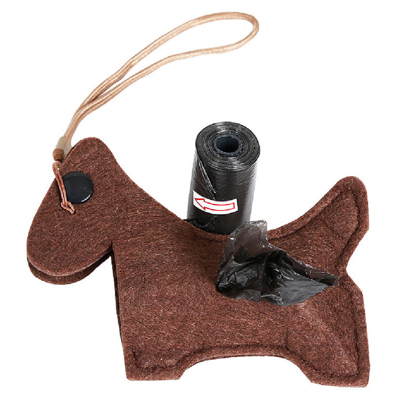 Distributeur de sacs de voyage en forme de chien en molleton avec 2 rouleaux